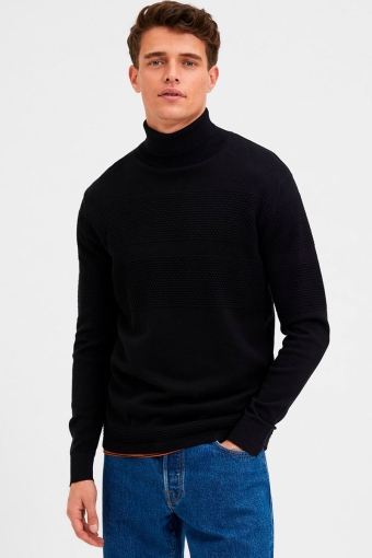 SLHMAINE LS KNIT ROLL NECK W NOOS Black