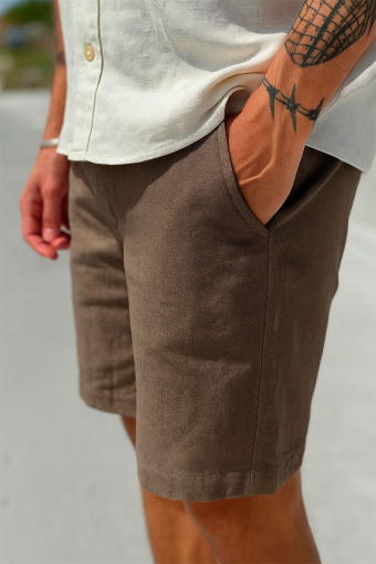 Regular Brody Linen Shorts Chocolate Torte