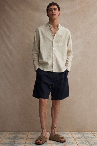 Allan China Linen Hemd Oatmeal