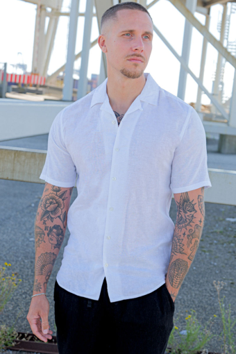 Caiden SS Resort Linen Hemd White
