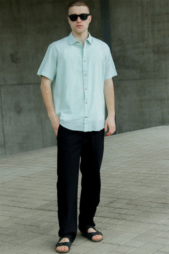 Sinus Loose Cotton Linen Pants Black