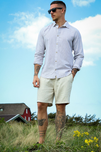 Summer Hemd LS Oxford Tan Stripe