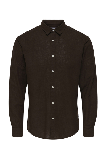Caiden LS Linen Hemd Coffee Bean