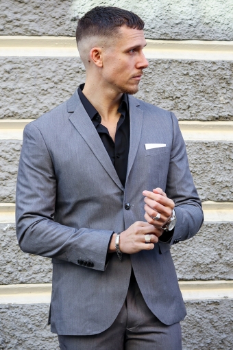 Premium Franco Slim Fit Blazer Light Grey Melange
