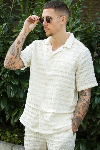 Braddock Regular SS Resort Waffle Hemd Egret