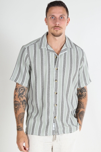 Trev Regular SS Structure Stripe Hemd Tea