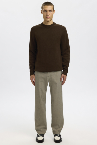 Dane LS Structure Knit Crew Neck Demitasse