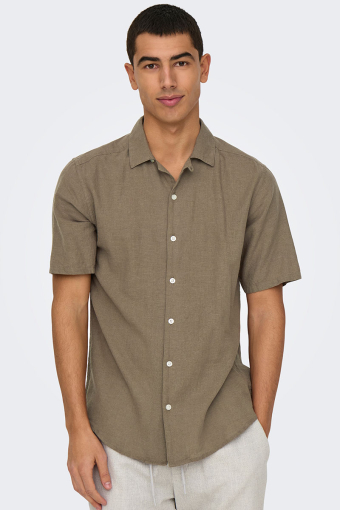 Caiden SS Resort Linen Hemd Fossil