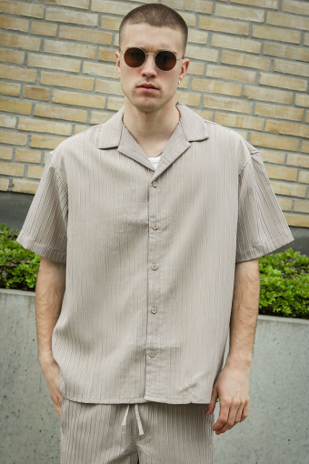 Massimo Resort Hemd SS Oxford Tan