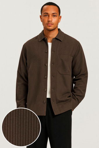 Tile Corduroy Hemd Coffee Bean