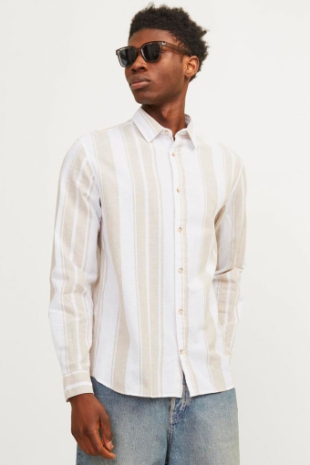Summer Linen Hemd LS Crocery Big Stripe