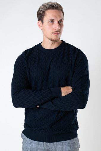 Bertil Cotton crew neck knit Navy