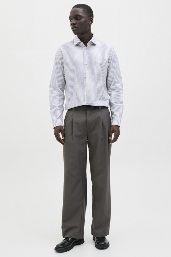 Parker Wrinkle Resistant Hemd LS Bright White Stripe