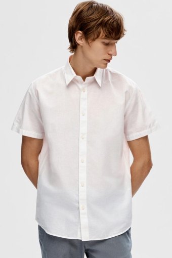 Regular New Linen Hemd SS White