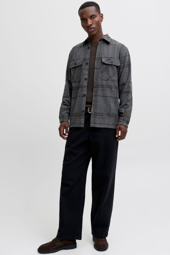 Rayle Melange Check LS Overshirt Dark Grey