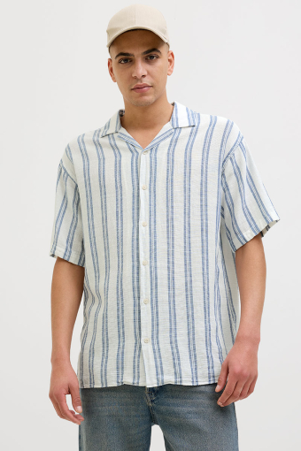 Enzo Stripe Resort Hemd SS White