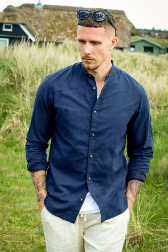 Summer Band Hemd LS Navy Blazer