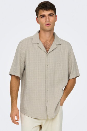 Latham Resort Linen Structure Hemd Silver Lining