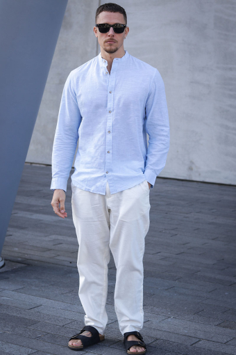 Summer Band Hemd LS Chambray Blue