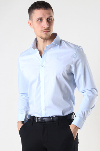 London Stretch Nano Hemd L/S Light Blue