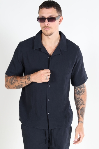 Kyle Regular Pas SS Hemd Dark Navy