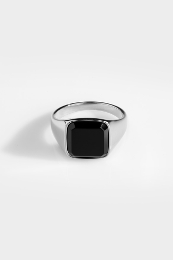 Black Onyx SignatUhre Ring Silver