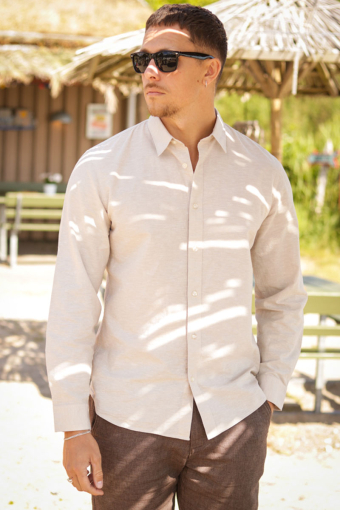Slim Sun Linen Hemd LS Pure Cashmere