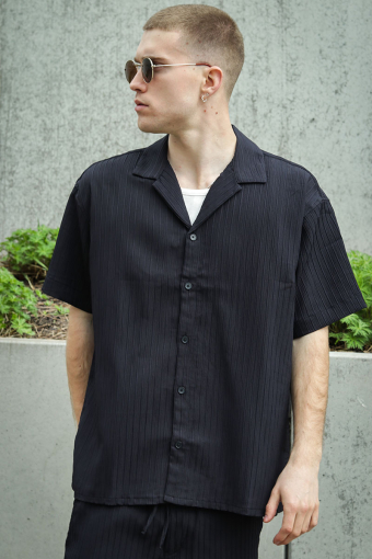 Massimo Resort Hemd SS Black