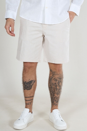 Mark Cotton Linen Shorts Silver Lining