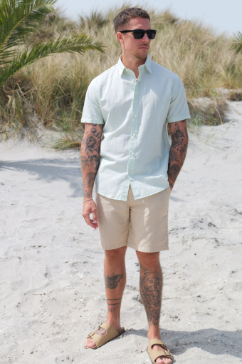 Reg New Linen Hemd SS Vetiver
