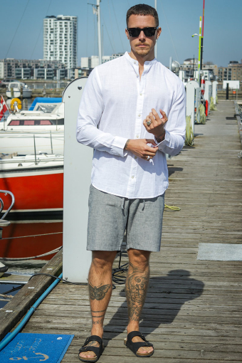 Summer Band Hemd LS White