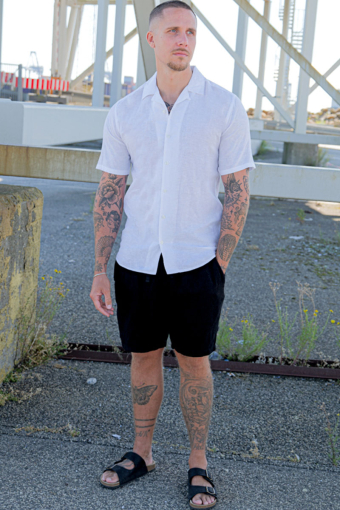 Caiden SS Resort Linen Hemd White