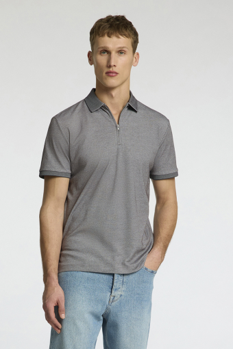Fave Zip Polo SS Medium Grey Melange