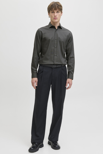 Parker Wrinkle Resistant Hemd LS Dark Grey Melange