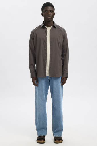 Performance Stretch LS Hemd Morel Mixed Black