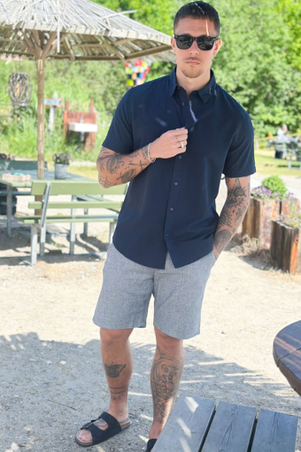 Regular New Linen Hemd SS Sky Captain