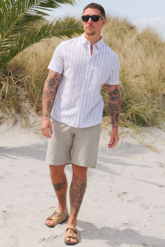 Regular Sun Linen Hemd SS Pure Cashmere Stripe