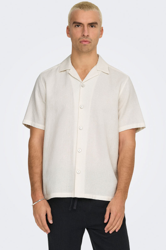 Bertil Waffle SS Resort Hemd Cloud Dancer