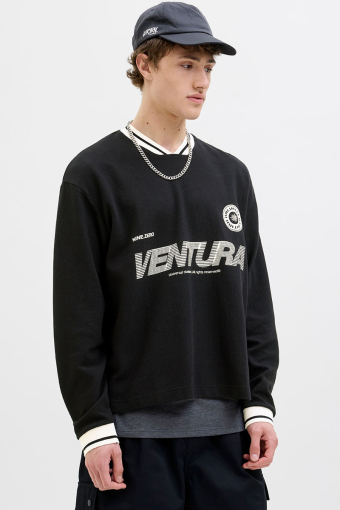 Horizon Sports Print Sweat LS V-neck Black