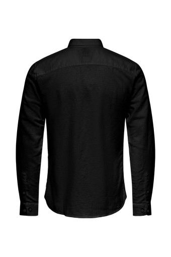 Caiden LS Linen Hemd Black