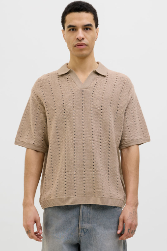 Aros Knit Easter SS Crochet Polo Safari