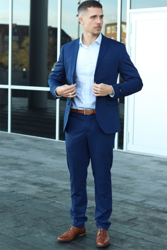Premium Franco Slim Fit Blazer Medieval Blue