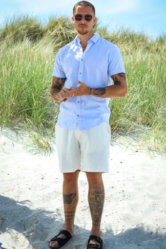 Summer Hemd SS Cashmere Blue Stripe