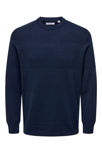 Malik Crew Neck Knit Navy Blazer