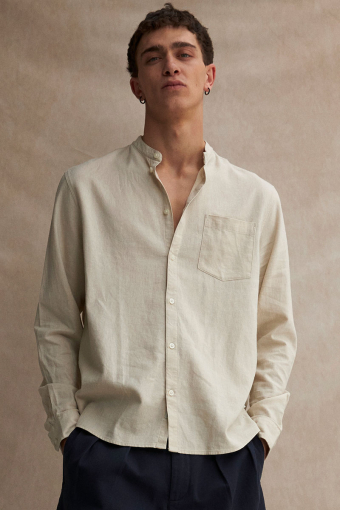 Allan China Linen Hemd Oatmeal