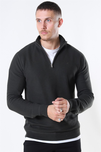 Lauritz Recycled half zip knit Bottle Melange