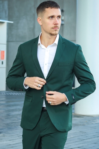 Premium Franco Slim Fit Anzug Darkest Spruce