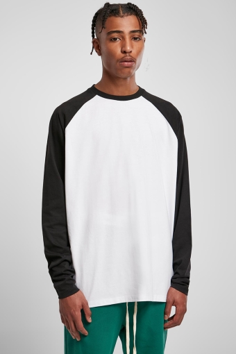 Organic Oversized Raglan Longsleeve White/Black