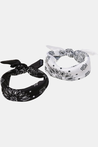 Satin Bandana 2-Pack Black/White