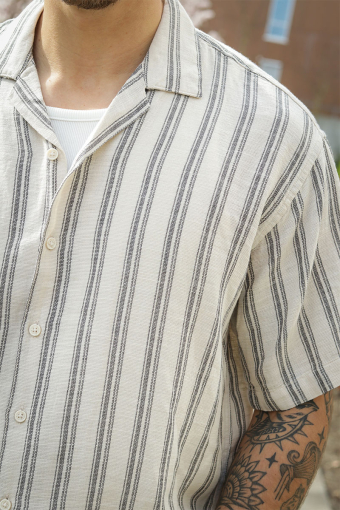 Enzo Stripe Resort Hemd SS Moonbeam